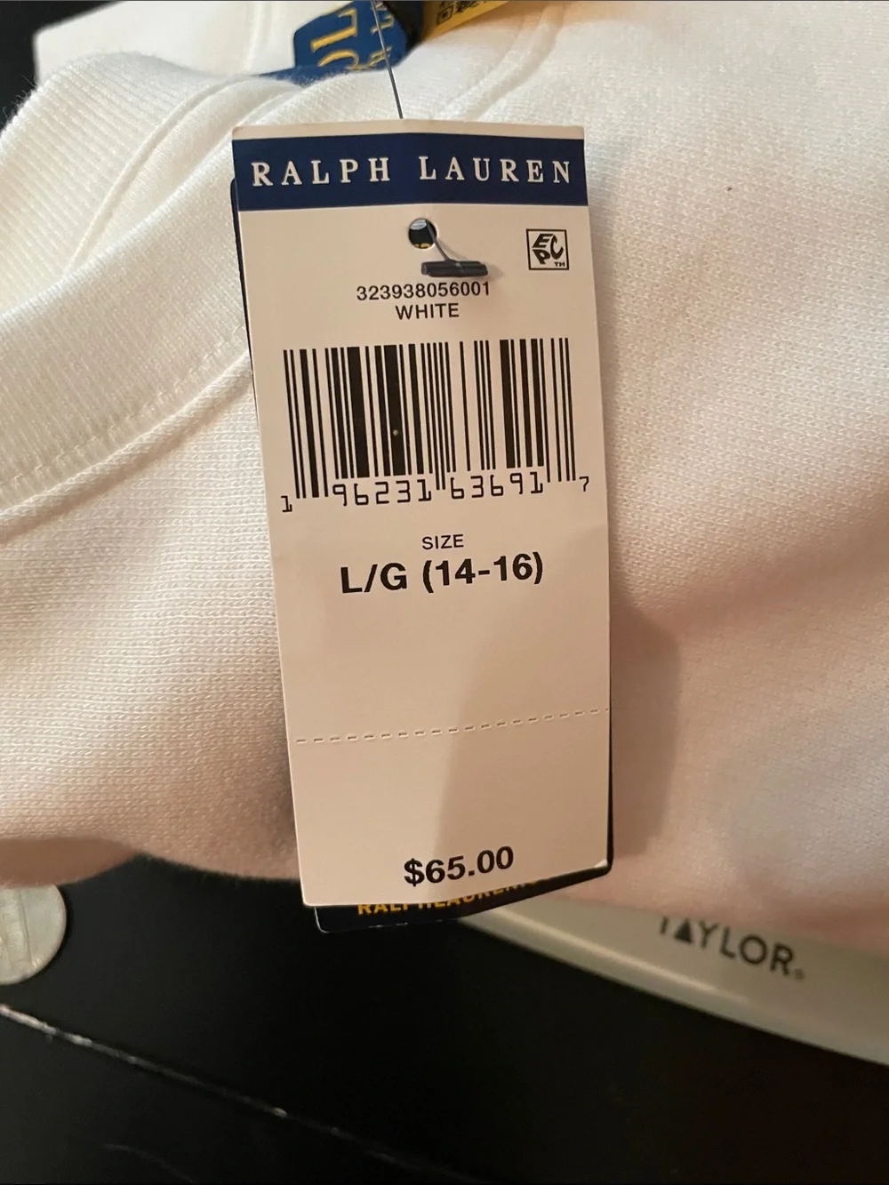 Ralph Lauren White Crewneck with Multicolor Tie-Dye Polo Graphic